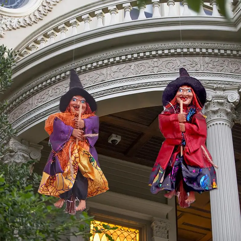 

Ghost Halloween Witch Figurine Random Color Hanging Doll DIY Decoration Pendant Ornaments For Party Haunted House Decoration