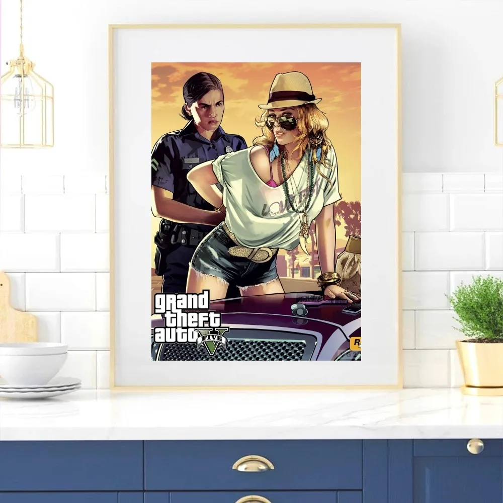Постер Grand Theft Auto V GTA5 домашний декор для комнаты гостиная спальня эстетическое