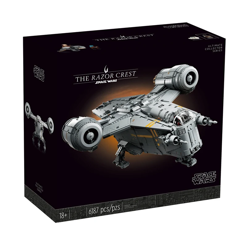 

2023 NEW luxury Razor Crest Building Blocks Model Fit 75331 6187pcs Spacecraft Bricks Toys for Boys Birthday Gift Set 75313