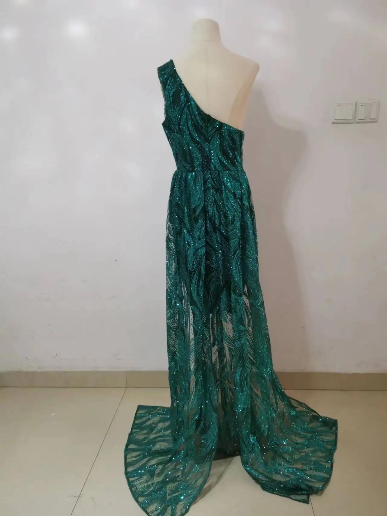 Women's Prom Dresses Slanted Shoulder Slit Sequin Glitter Evening Party Maxi Dress Ball Gown Dresses for Women Clothing Vestidos