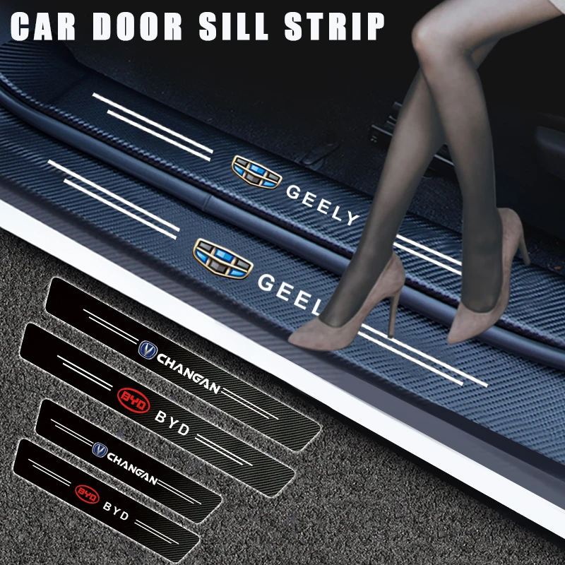 

4 шт., наклейки из углеродного волокна на порог автомобиля Citroen C ELYSEE C2 C3 C4 GRAND PICASSO C5 C6 C8 Xsara Saxo