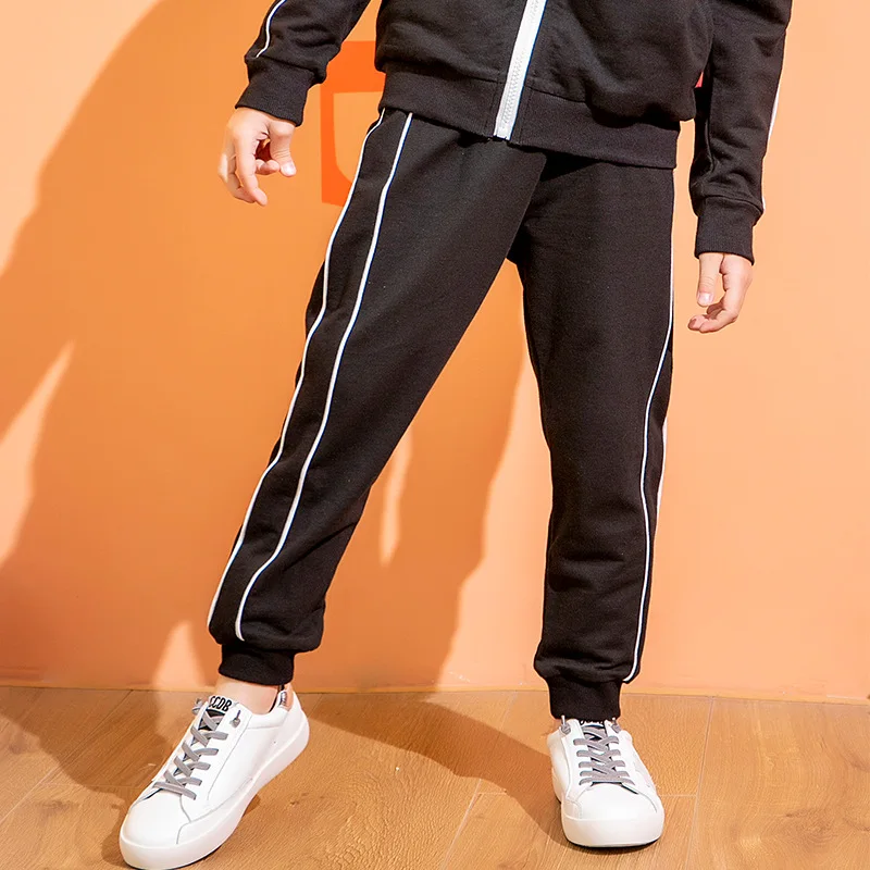 

Casual Kids Boys Pants Spring Fall Children Elastic Waist Black/navy Blue Trousers Cotton Sweatpants for Toddler Jogger Pants