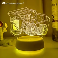 3d led night light dynamic construction vehicle with 7 colors light for home decoration lamp amazing visualization optical