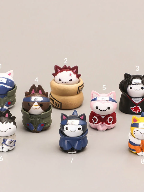 

Модель кошки Наруто маленькая Организация Skunk Naruto Kakashi Gaara Sasuke милое настольное украшение