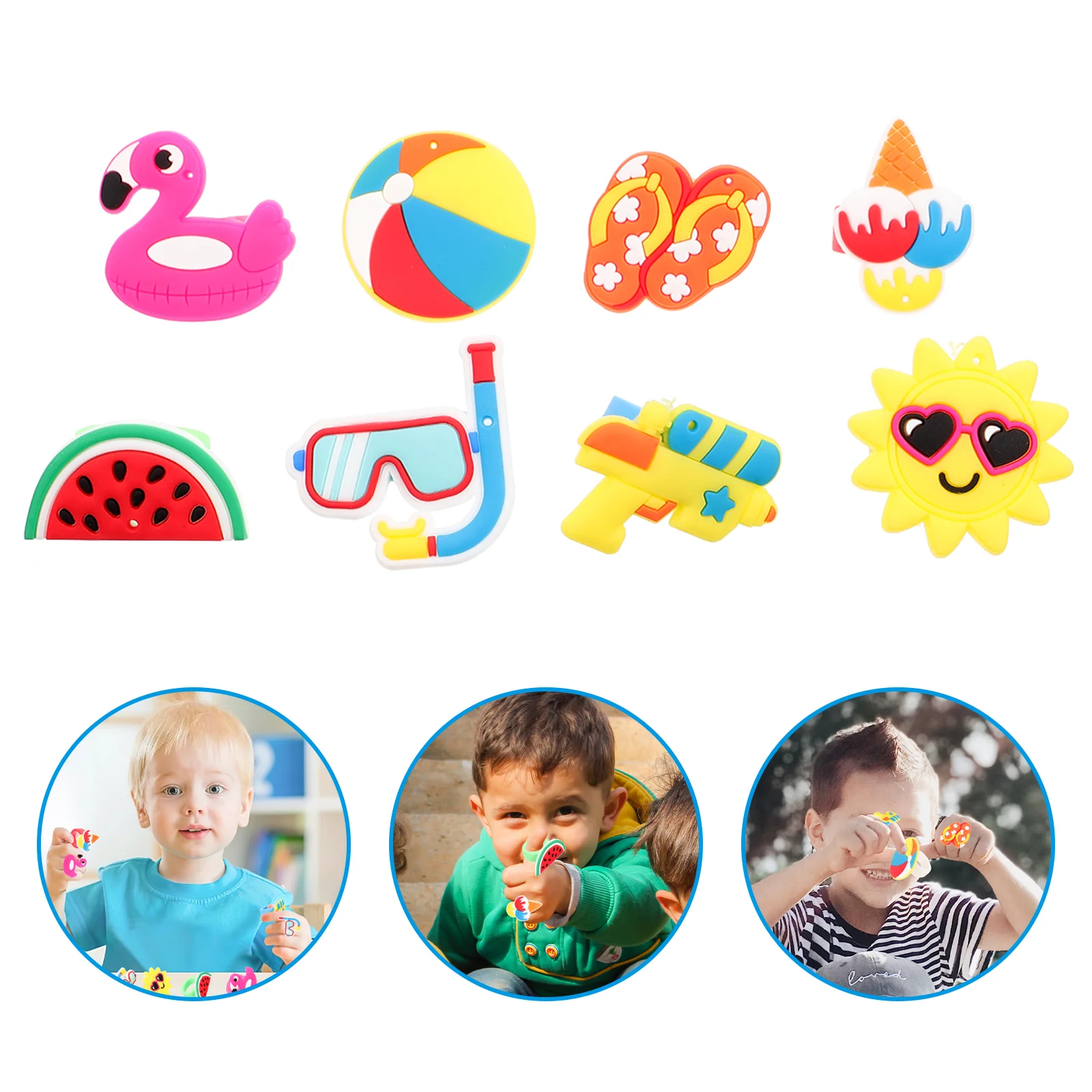 

20 Pcs Sunflower Kids Jewelry Cartoon Rings Suits Girls Toys The Summer Toddler