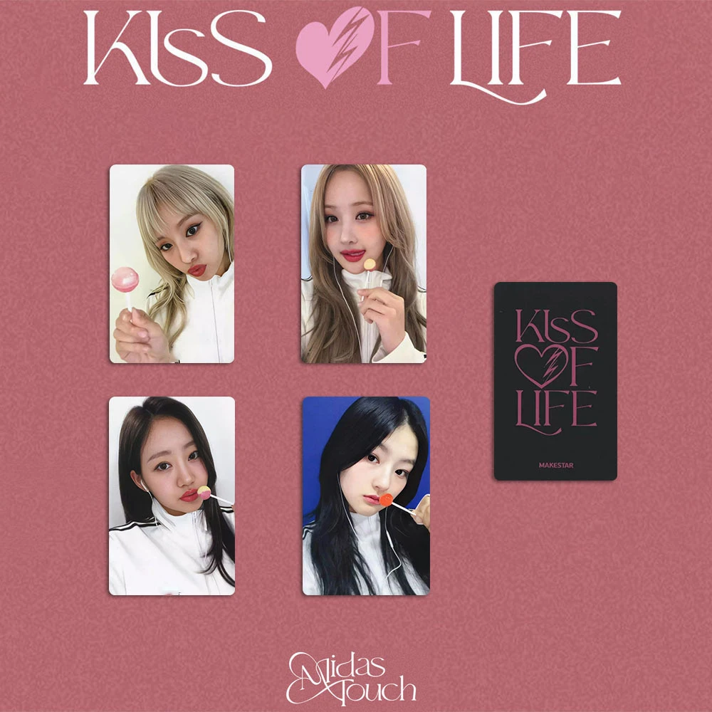 4/16 шт. Kpop KISS OF LIFE MIDAS TOUCH альбом фотокарточки список JULIE NATTY BELLE HANEUL SW WM MEET Ver селфи
