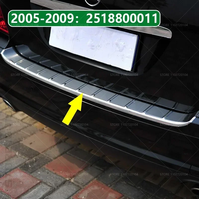 

Для 2005-2017 W251 Mercedes Benz R Class Хромированная защита заднего бампера Накладка на порог Накладка на ступеньку Защитная пластина 2518800011 2518852021