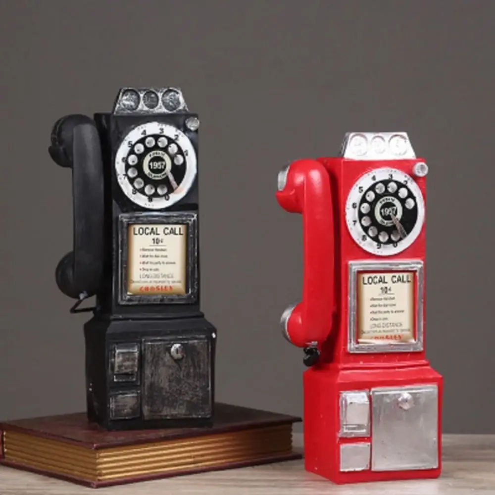 

Resin Crafts Retro Resin Telephone Telephone Ornaments Nostalgic Old-fashioned Telephone Model Telephone Hangable Desktop