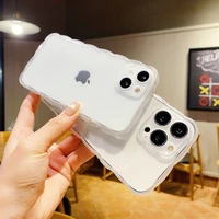 cute transparent curly wave case for iphone 13 pro max case iphone 11 12 13pro x xr xs 7 8 plus se 2022 soft tpu back cover capa
