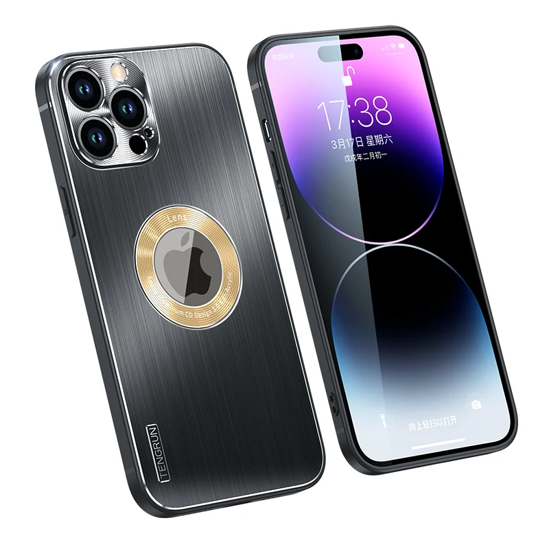

Fashion Case On For iPhone 14 12 13 Pro Max Metal Case Soft TPU Bumper for iphone 14 Plus Metal Lens Protection Film Cover Capa