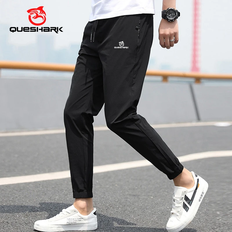 

Queshark мужские летние обтягивающие быстросохнущие штаны для бега, дышащие штаны для фитнеса и тренировок, светоотражающие спортивные брюки д...