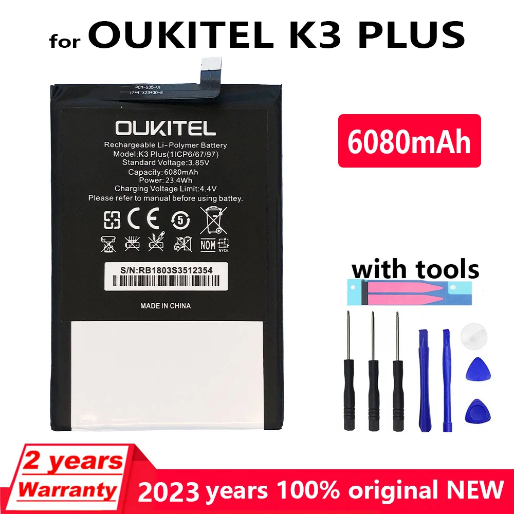 

New Original K3 Plus 6080mAh Phone battery For Oukitel K3 Plus High Quality Replacement Batteries With Tools+Tracking number