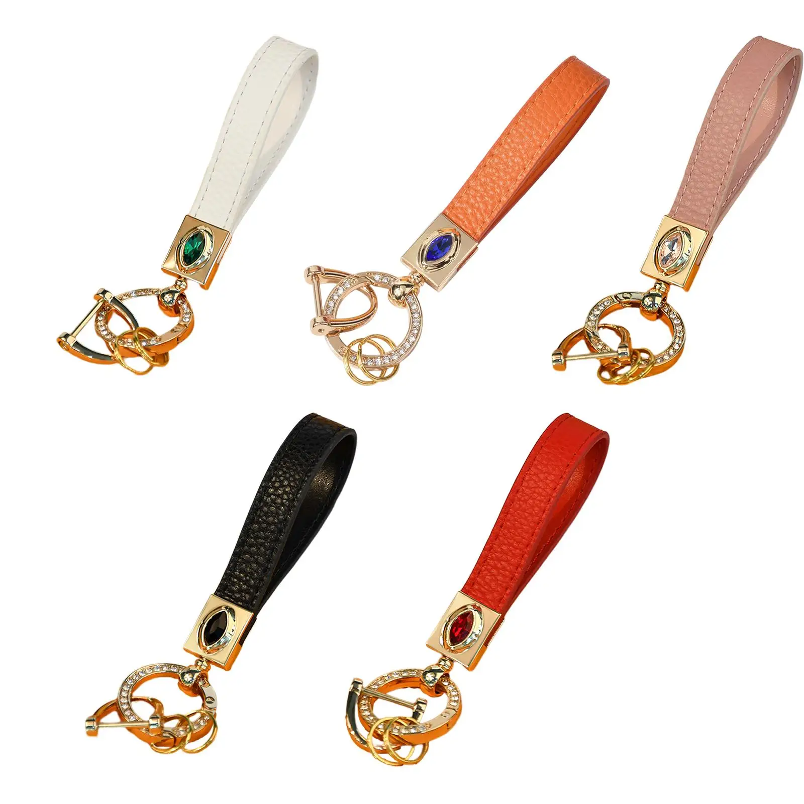 

Angel Eyes Keychain Horseshoe Key Pendant D Ring Keyfob Car Keychain for Wallet Backpack Purse Handbag Men Women Boys Girls