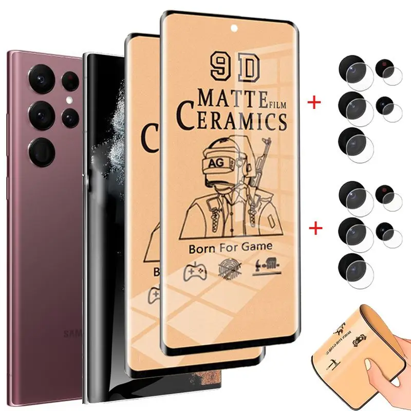Pellicola For Samsung S22 Ultra Galaxy S23ultra Ceramic Matte S22 FE Camera S20 Plus Samsung S23 Screen Protector S21+ Samsungs