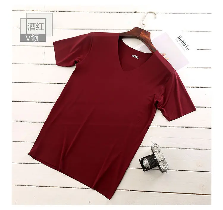 Мужская Летняя бесшовная футболка большого размера с коротким рукавом и