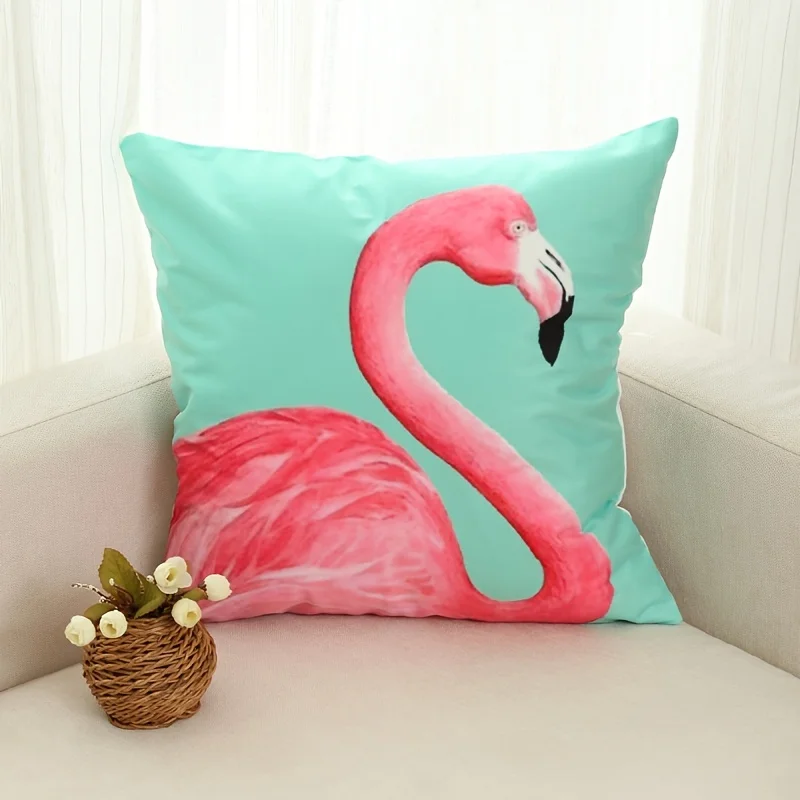 

[Flash Deal]1pc Car Seat Pillow Car Pillow Includes Acombination of Linen Cute Flamingo Print Pattern Pillowcase