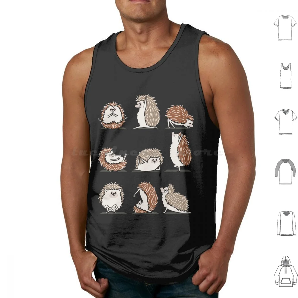 

Hedgehog Yoga Tank Tops Print Cotton Hedgehog Yoga