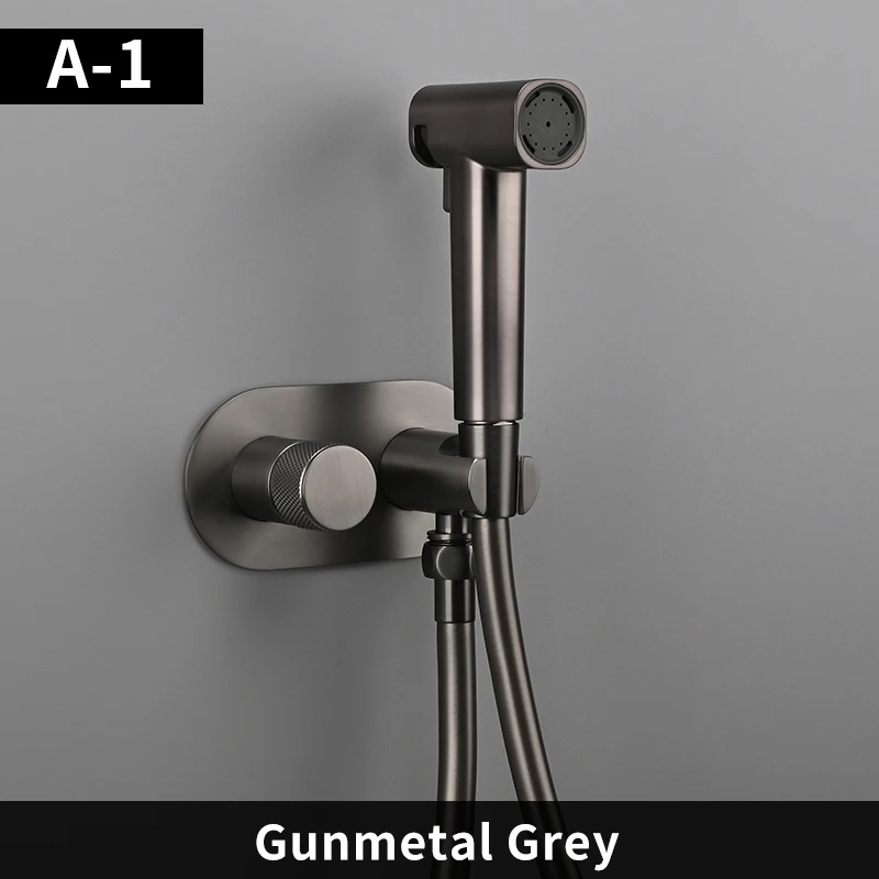 

Матовый серый ручной смеситель для биде