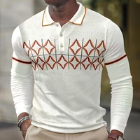 Hot Sell 2022 New Fashion Brand Clothing Polo Shirt Mens Long Sleeve Slim Fit Boys Mandarin Colla Polos Casual Mens Clothing