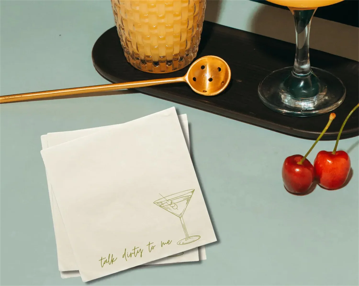 50 шт. персонализированные салфетки COCKTAIL с монограммой на заказ мартини для