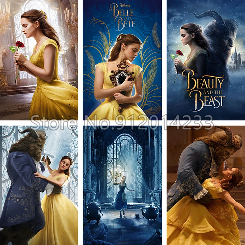 

Beauty and The Beast Dimaond Painting Diy 5D Disney Movie Mosaic Embroidery Kits Full Drill Rhinestones Cross Stitch Home Decor