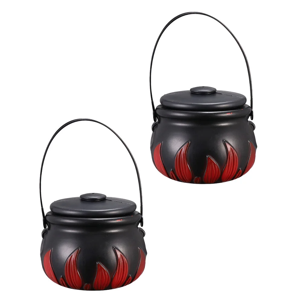 

Candy Cauldronbucket Black Holder Portable Jar Large Bowl Witch Pot Witches The