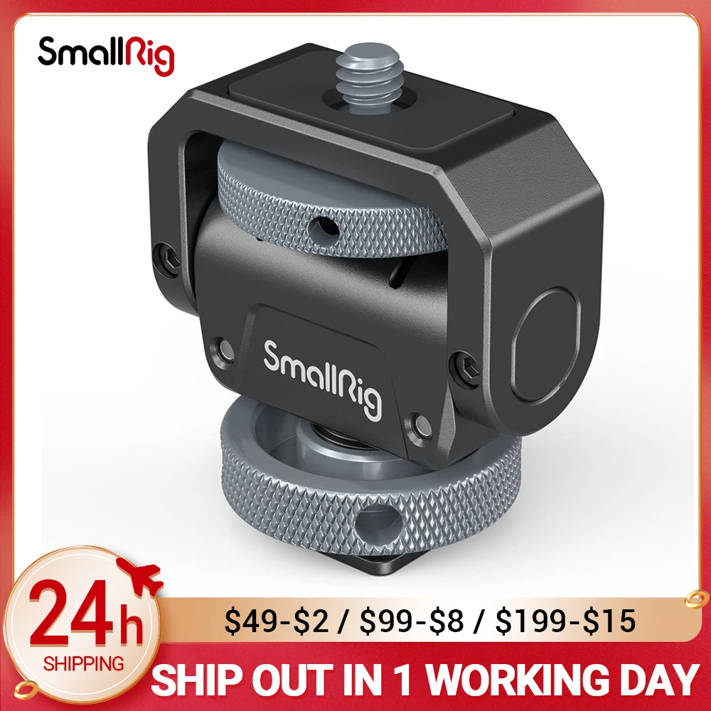 

SmallRig Monitor Mount Lite with Cold Shoe Swivels 360 and tilts 180 Adjustable Built-in 1/4"-20Threaded Hole for Magic Arm