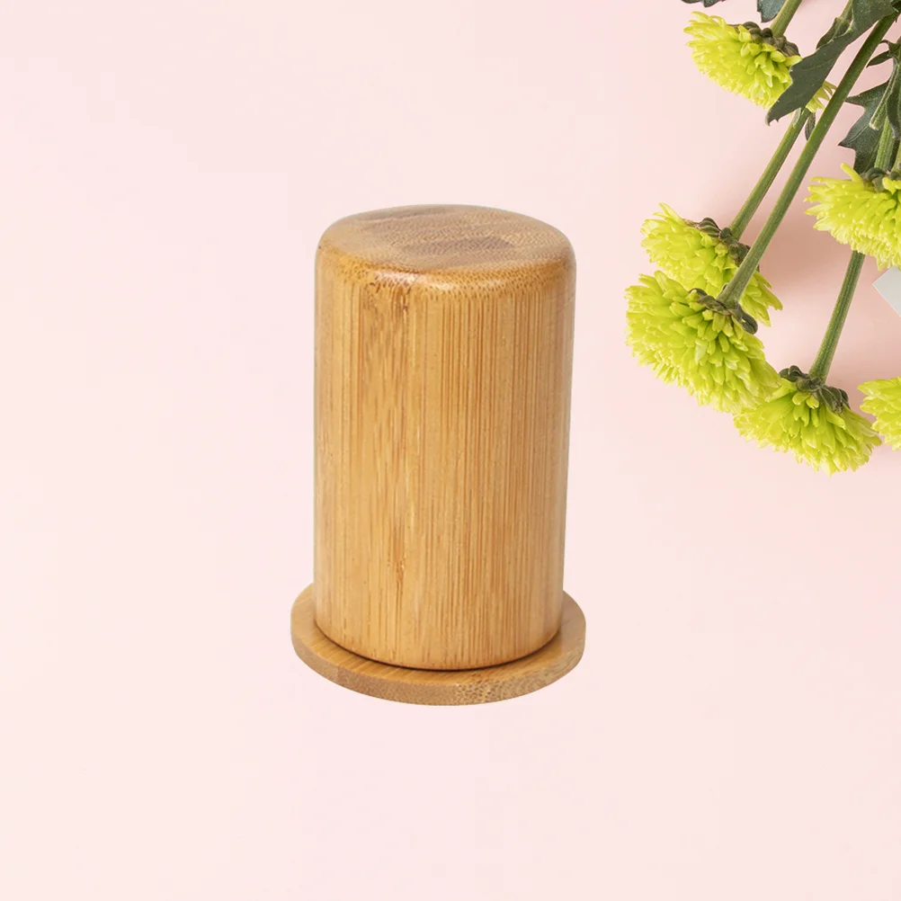 

Toothpick Holder Dispenser Wooden Toothpick Dispenser Wooden Toothpick Holder Portable Cotton Swabs Container with Lid for Home