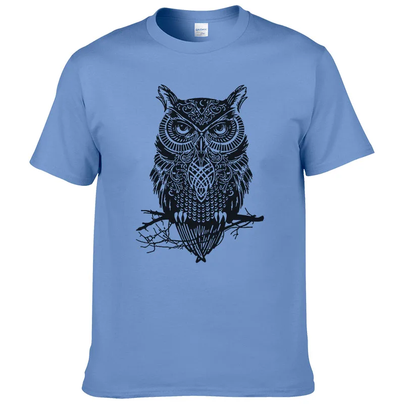 Лето 2023 модная уличная мужская хлопковая футболка с принтом совы аниме животных