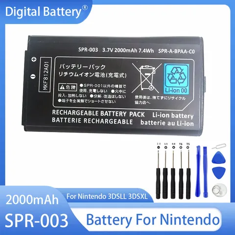 SPR-003 литий-ионный аккумулятор 2000 мАч для игровой консоли Nintendo 3DSLL 3DSXL 3DS ll SPR003 аккумуляторы с инструментами