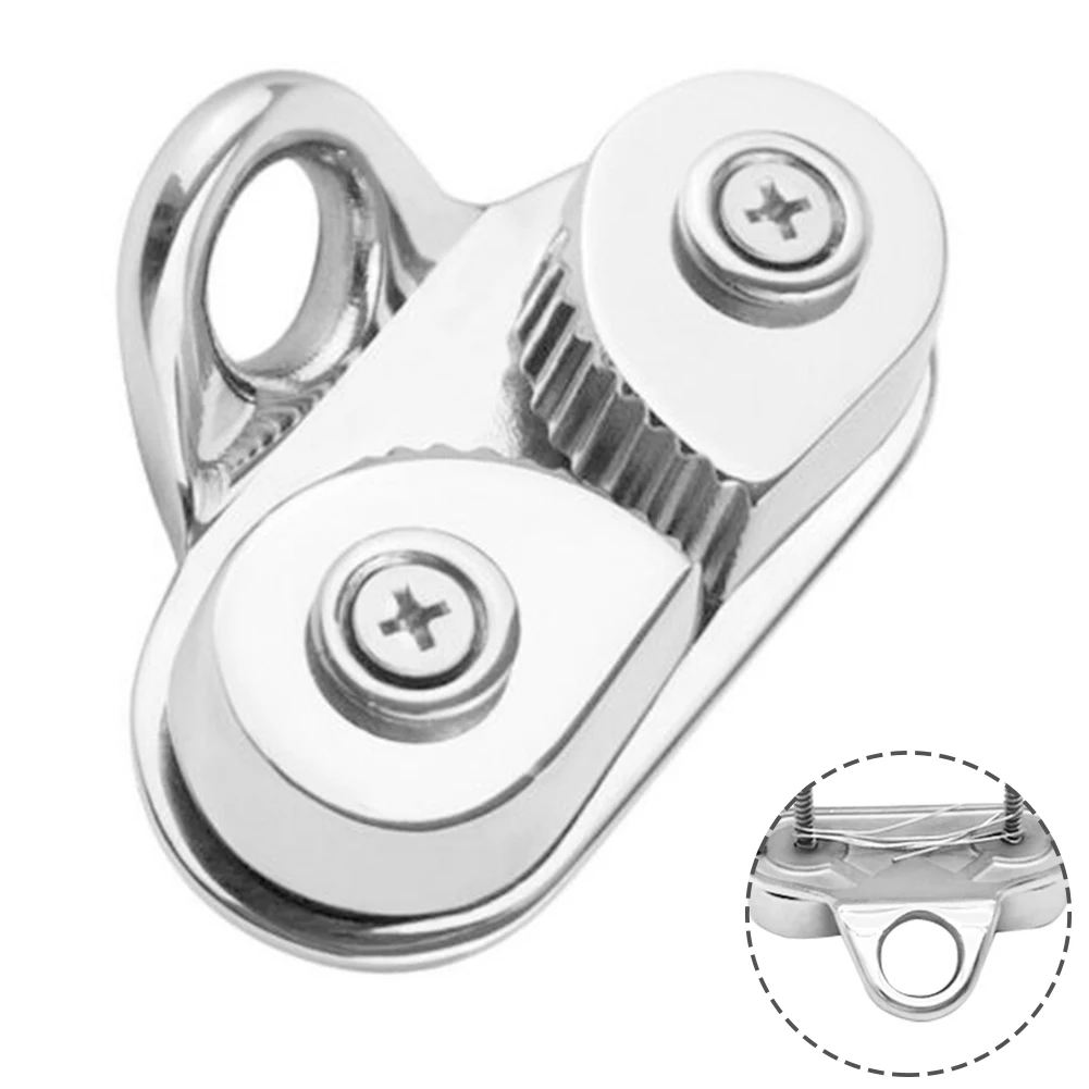 

1* 316 Stainless Steel Pulley Rope Clamp Cam Cleat Boat Fairlead For Marine Sailing Sailboat Kayak Canoe Accessories