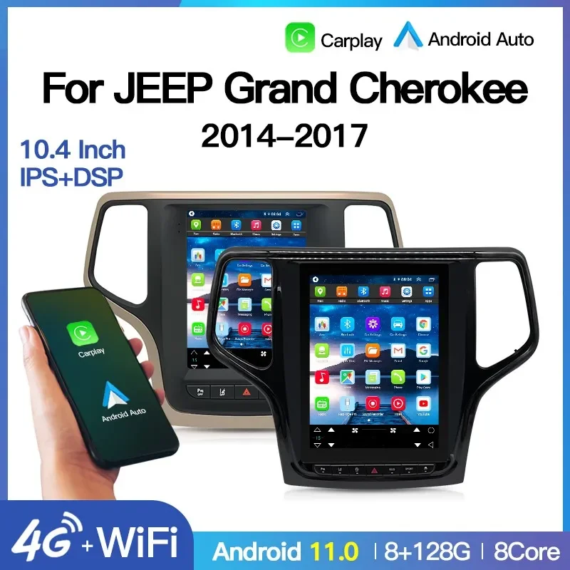 

10.4 Inch Android Tesla Screen Car Radio For JEEP Grand Cherokee 2014 - 2017 Multimedia Player GPS Navigation Head Unit Carplay