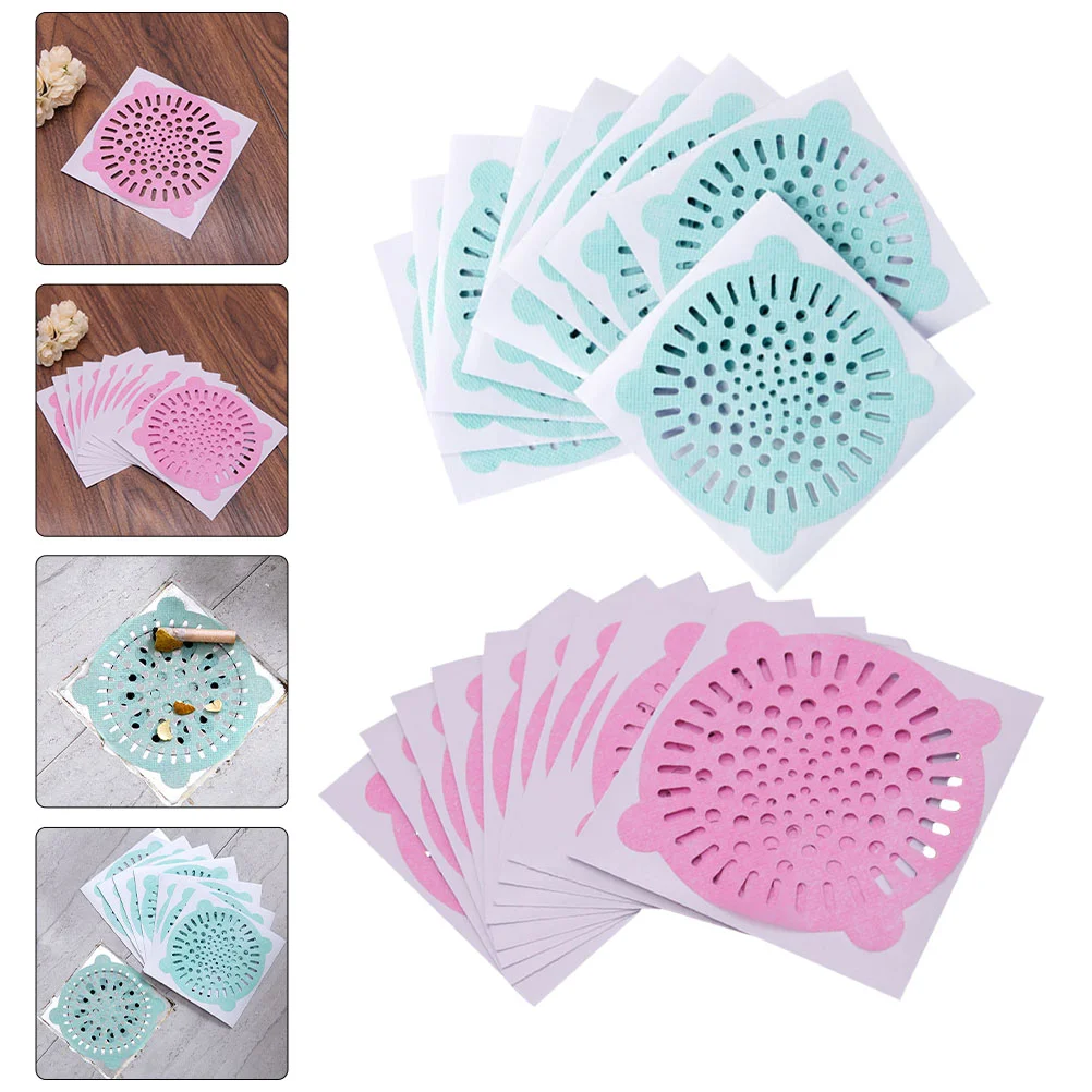 

20 Pcs Filter Tub Hair Drain Catcher Anti-blocking Stickers Plug Sink Toilet Non-woven Fabric Hole Filtering Floor