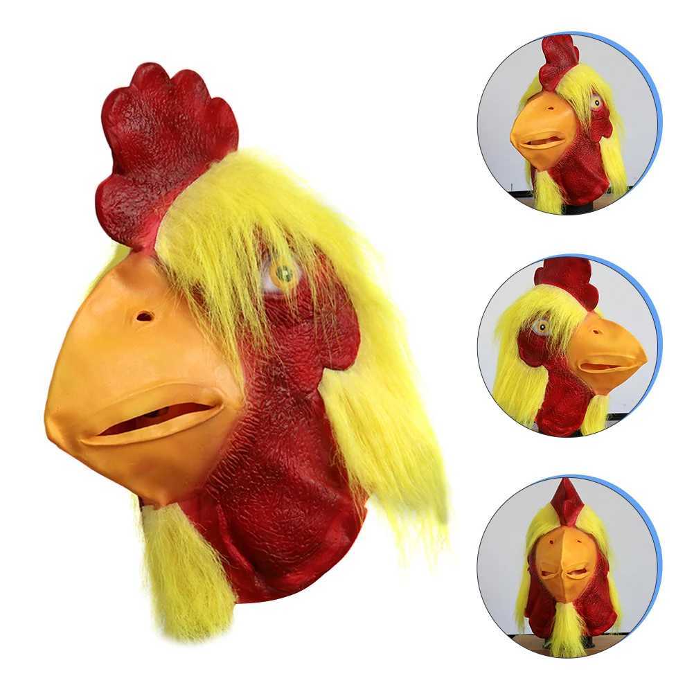

Head Rooster Animal Chicken Novelty Props Performance Funny Costume Latex Headband Supplies Hairband Decorative Headgear Cosplay