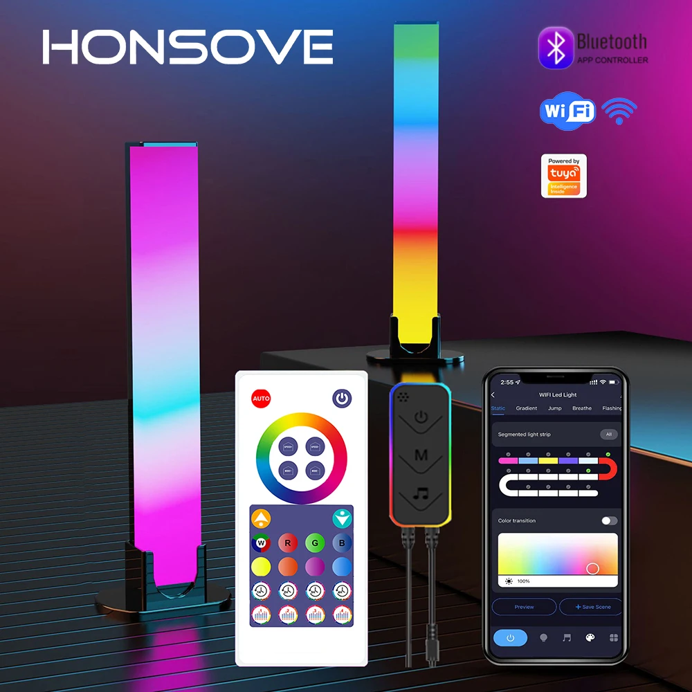 

Умный RGB-светильник с пультом ДУ и поддержкой Bluetooth, Wi-Fi