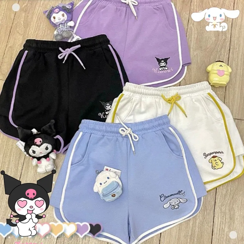 

Повседневные шорты в японском стиле аниме Cinnamoroll, летние свободные универсальные спортивные брюки, милые Мелодия куроми, домашние штаны с принтом куклы, детский подарок