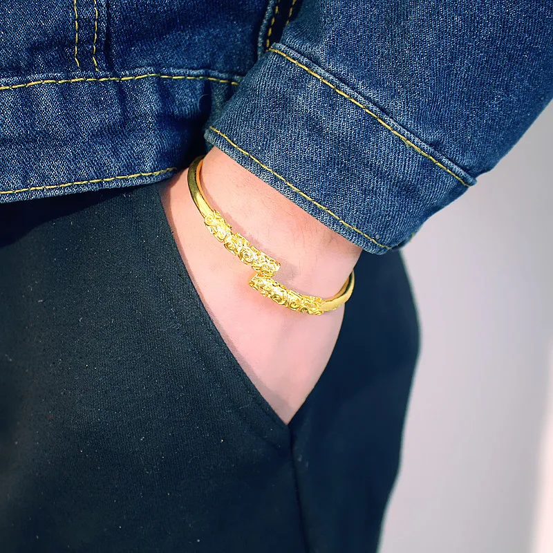 Fashion 3 Colors Monkey King Bar Bracelet Sun Wukong Golden Cudgel Open Cuff Bangle Men Women Bracelets Jewelry | Украшения и