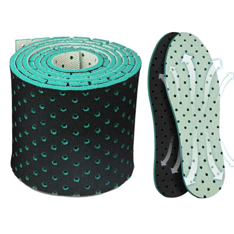 

Walking Shoe Insole Breathable Self-Cutting Shoes Insoles Rolls With 2 Reversible Colors Shock Absorbing Exercising Shoe Pads