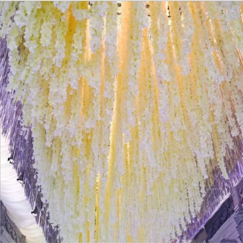

34cm length/pcs Artificial Wisteria Flower Vine Handmade Hanging Garland Wedding Home Decorative Rattan Event Props