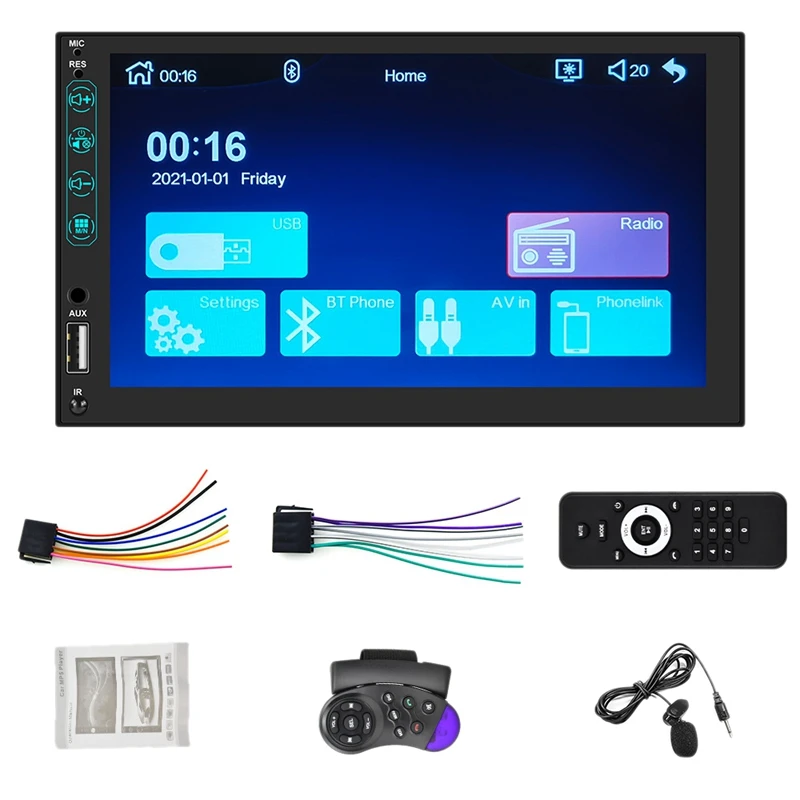 

2 Din Carplay Android Auto Car Radio Universal 7 Inch For Nissan Kia Toyota MP5 Player Microphone