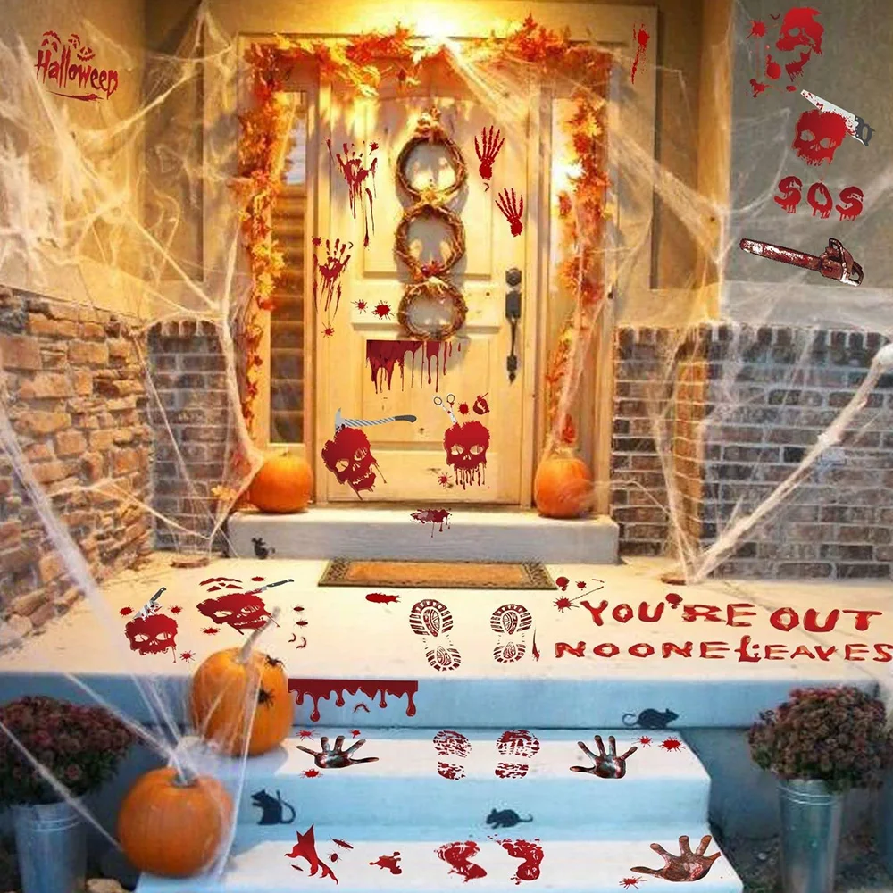 

Halloween Window Cling Scary Halloween Window Decal Floor Clings Spooky Halloween Window Clings Vampire Zombie Party Decorations