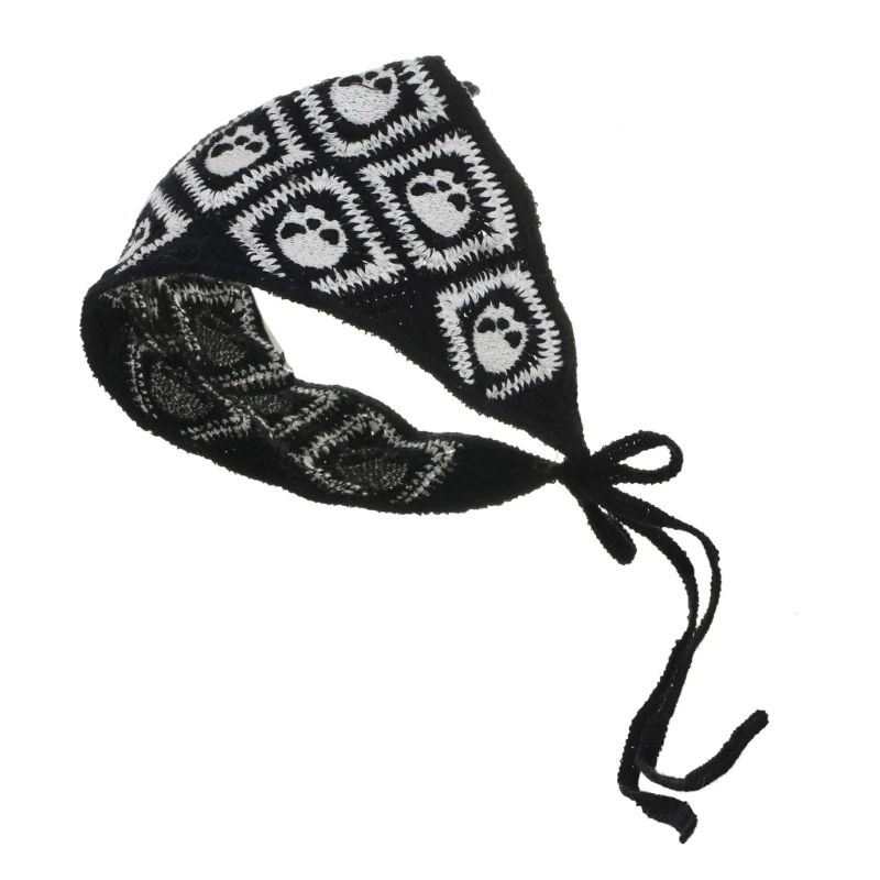 Симпатичная повязка на голову со скелетом платок головной убор ручной работы