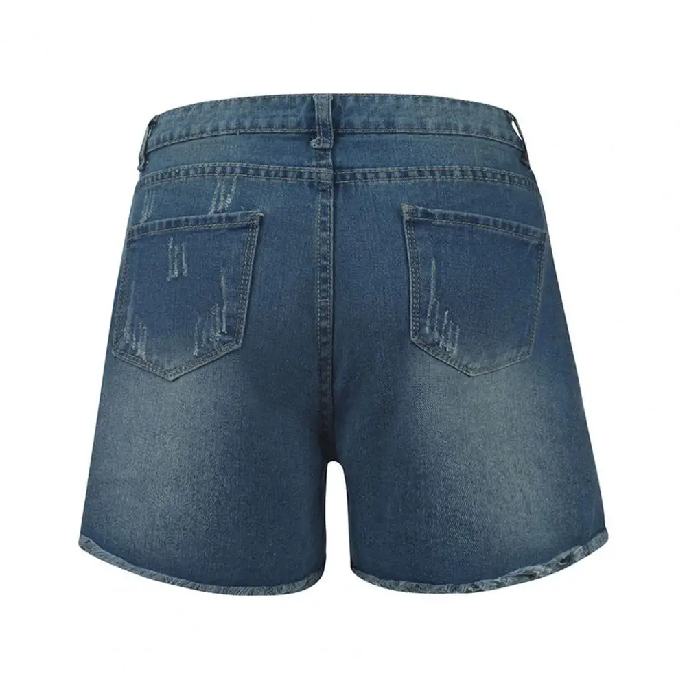 Женские модные повседневные Летние крутые женские джинсовые шорты с дырками