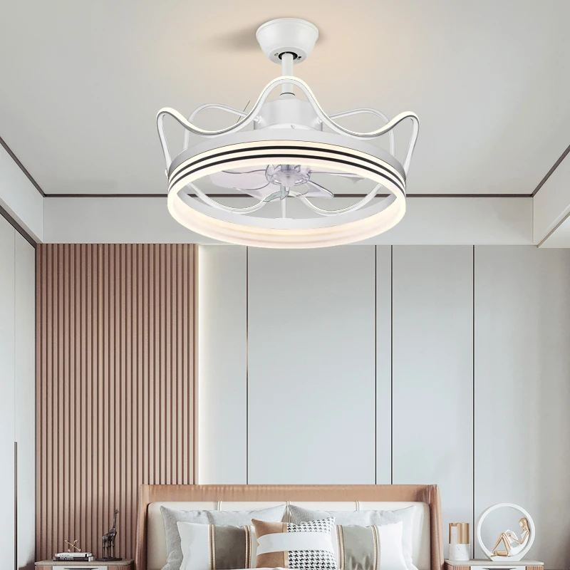 

Led Art Chandelier Pendant Lamp Ceiling Fan With Light Modern kids bedroom decor dining remote control for living