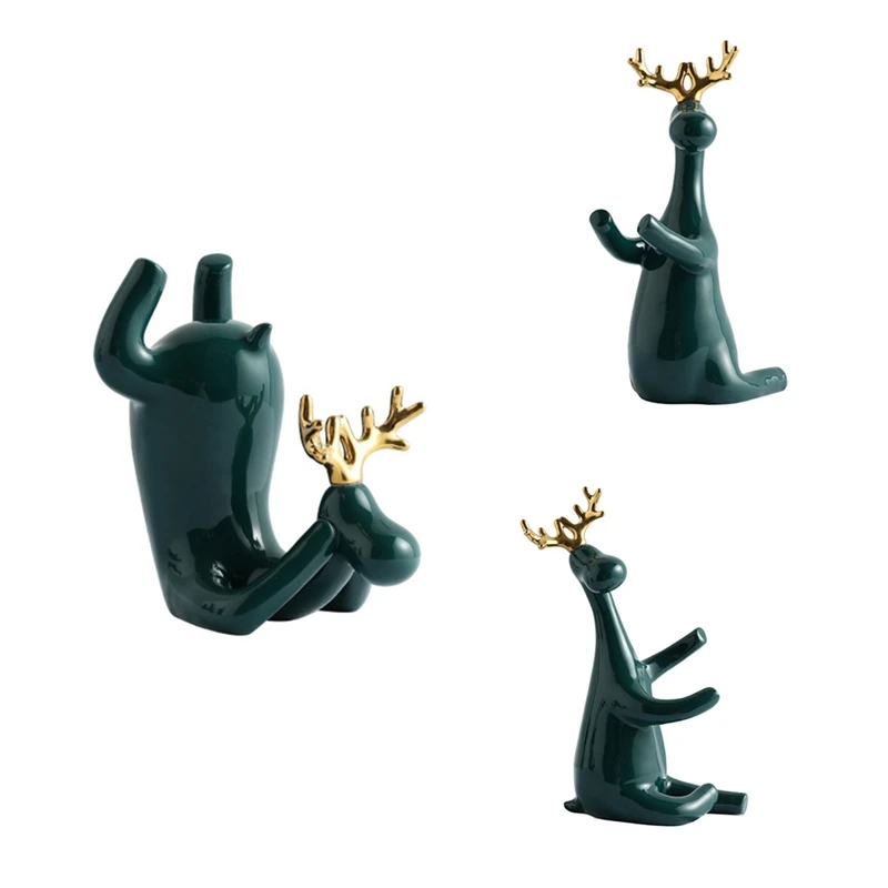 

Nordic Deer Sculpture Wine Racks Bottle Cabinet Stand Holders Red Wine Organizer Home Decoration Display Shelf Statue