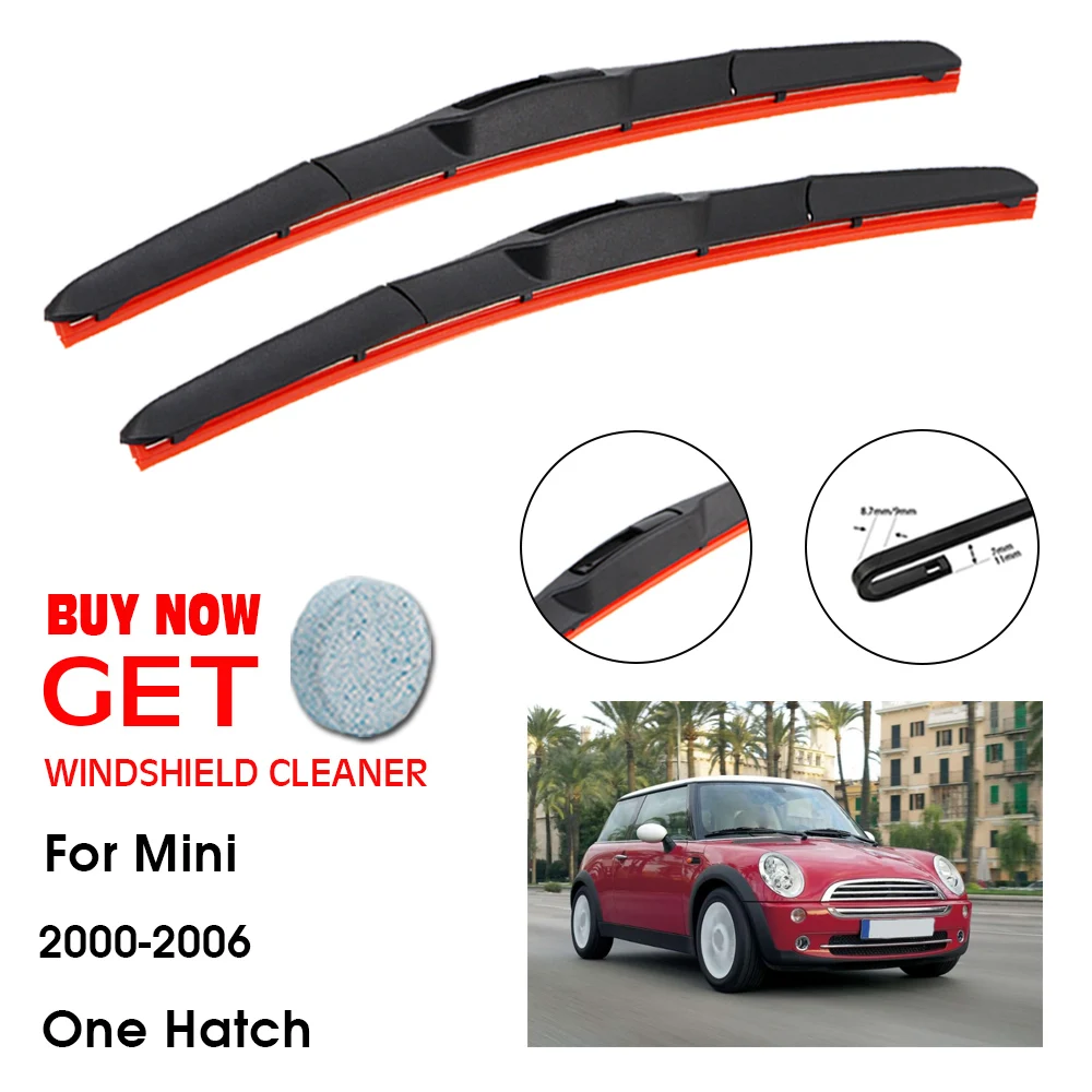 

Car Wiper For Mini One Hatch 19"+18" 2000-2006 Front Window Washer Windscreen Windshield Silica Gel Wiper Blades Accessorie