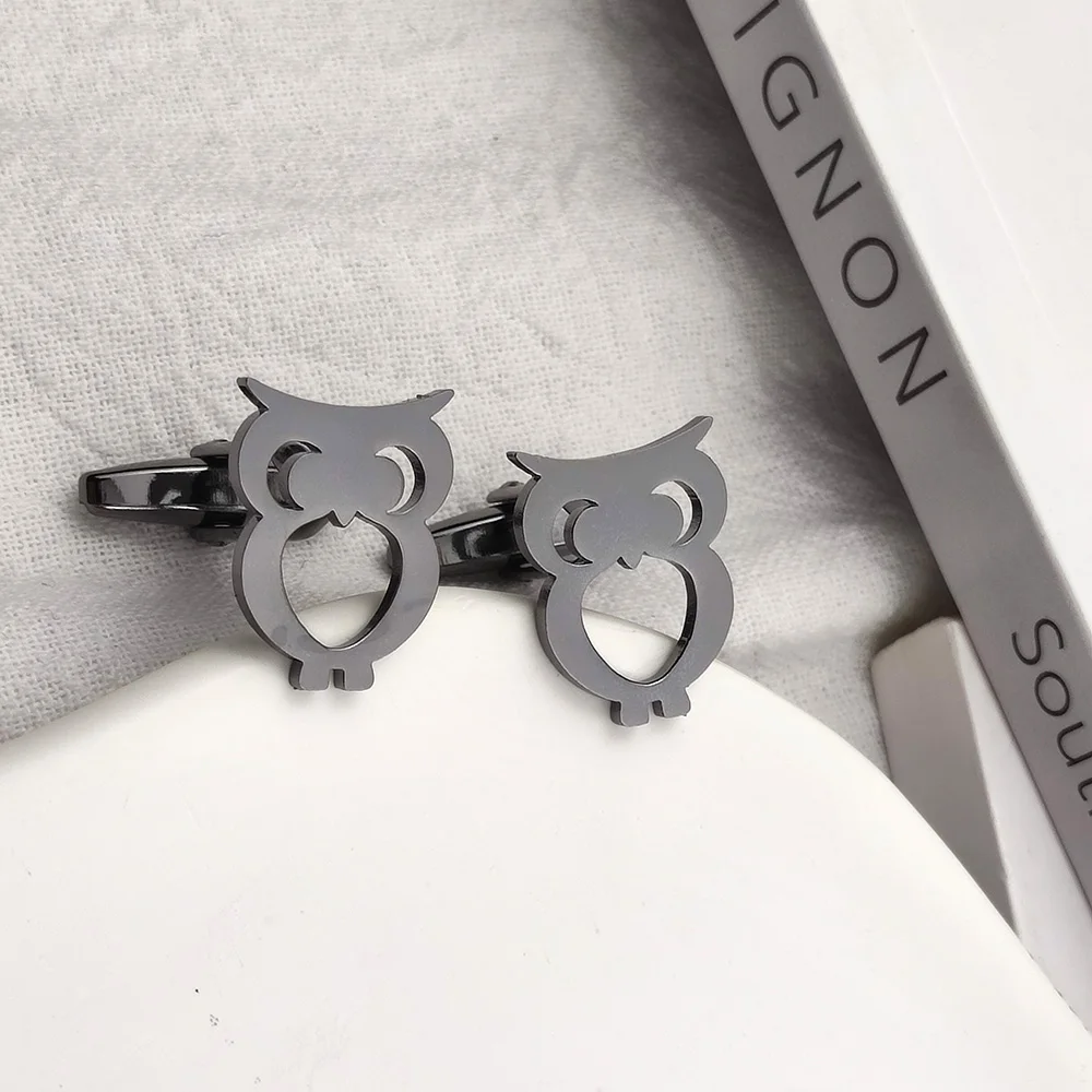 Men's Fashion Cufflinks Japanese Yoshihiro Owl Stainless Steel Cufflinks Suit Shirt Button Men's Banquet Jewelry Accessories