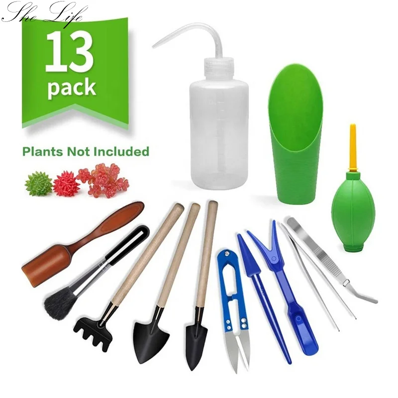 

13 Pcs Succulent Plants Tool Mini Garden Hand Transplanting Gardening Tool Set Miniature Planting Indoor Bonsai Gardening Kit