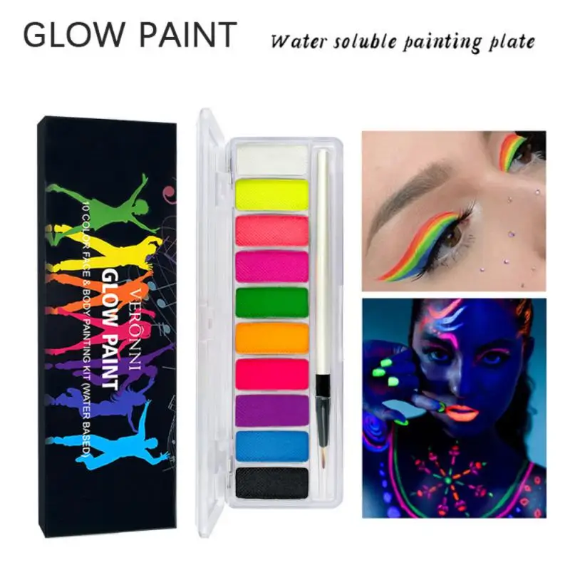 

10-Color UV Luminous Eyeliner Eyeshadow Support Face And Body Painting Water Soluble Makeup Pigment Creative Stage Show Cosmetic