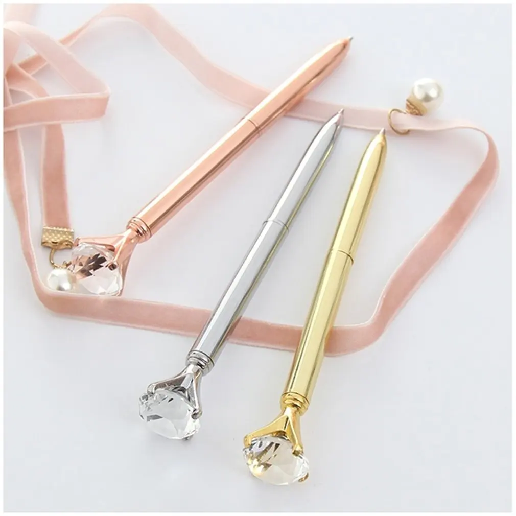 

Creative Gold Powder Diamond Ballpoint Pen Oiled Metal Pen Advertising Gift Pen Custom Logo School Office Stationery Wholesale